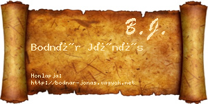 Bodnár Jónás névjegykártya