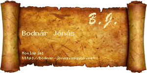 Bodnár Jónás névjegykártya