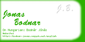jonas bodnar business card