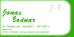 jonas bodnar business card